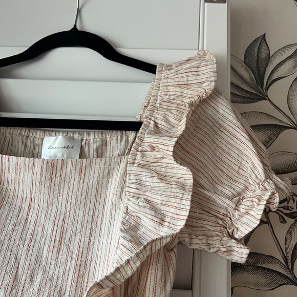 Line and Dot White Textured Blouse - Size XS - Picture 5 of 6